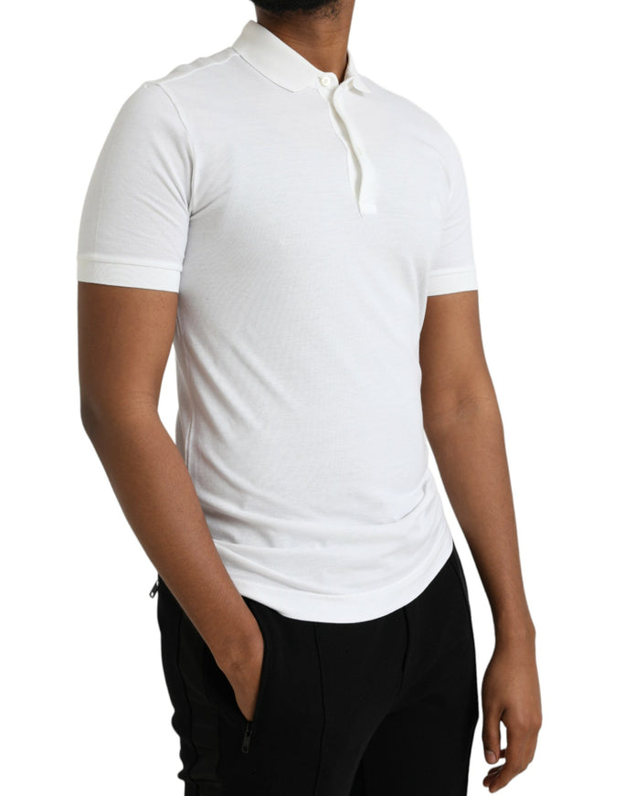 Dolce & Gabbana white polo t-shirt side view