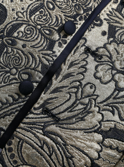 a close up of a jacket with buttons on it