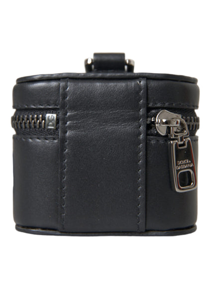 a black leather case with zippers and a lock