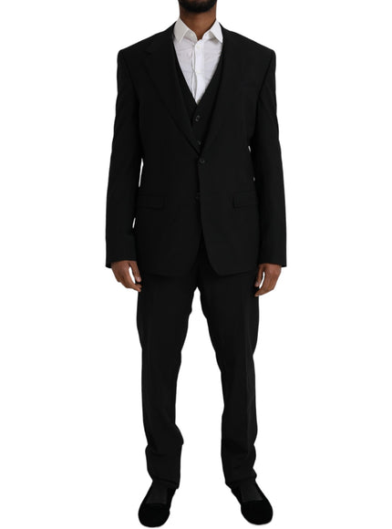 Dolce & Gabbana black formal suit front view