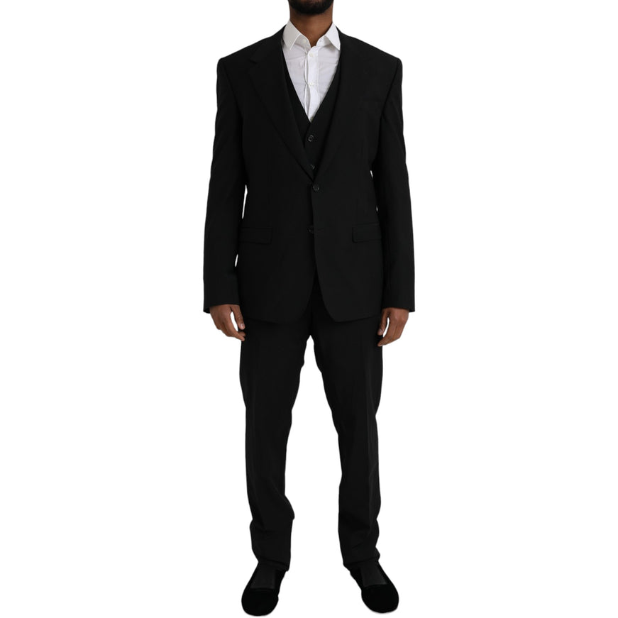 Dolce & Gabbana black formal suit front view