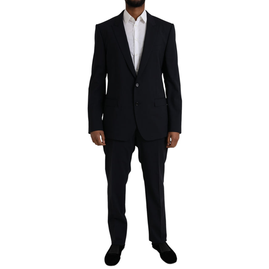 Dolce & Gabbana black wool suit front view