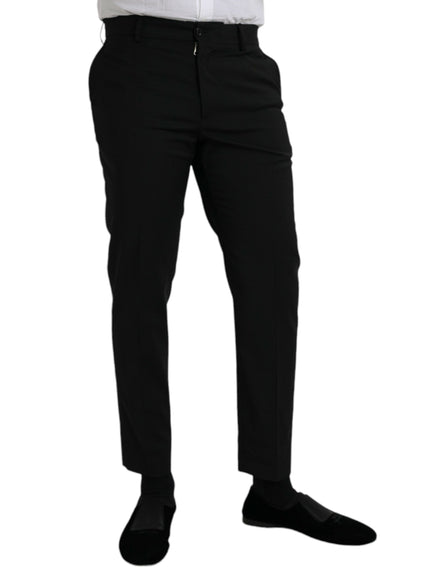 Dolce & Gabbana black wool slim-fit dress pants side view