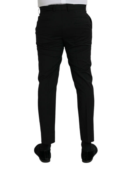 Dolce & Gabbana black wool slim-fit dress pants back view