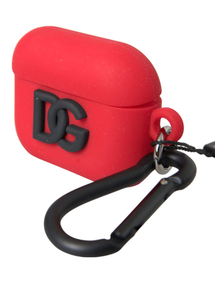 a red case with a black handle and a black handle