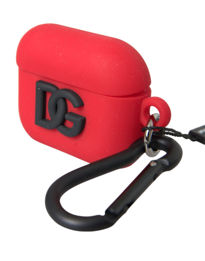 a red case with a black handle and a black handle