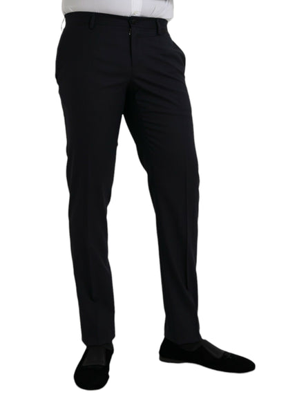 Dolce & Gabbana dark blue wool slim fit formal pants side view