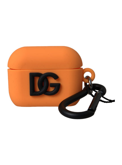 an orange case with a black dg logo on it