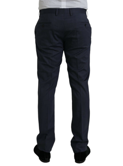 Dolce & Gabbana blue wool slim fit dress pants back view