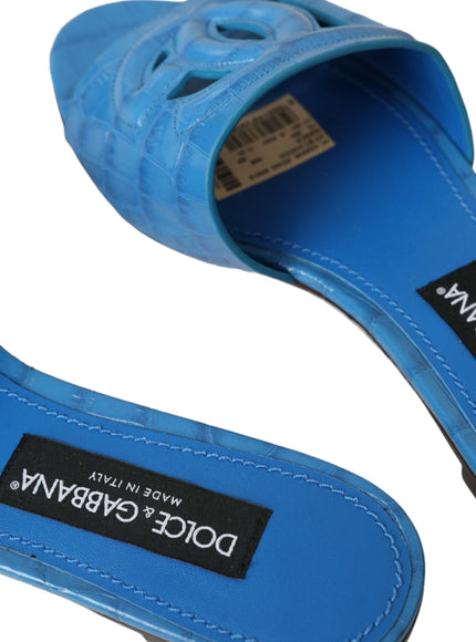 a pair of blue shoes with a label on them