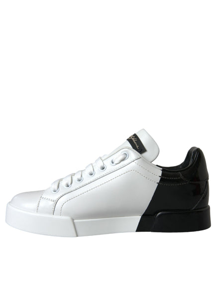 a white and black sneaker on a white background