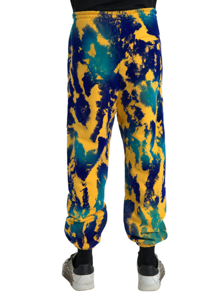 Dolce & Gabbana multicolor tie dye jogger back view