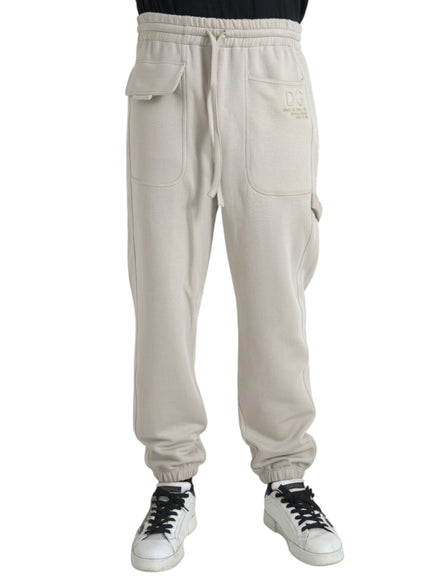 Dolce & Gabbana off white viscose cargo jogger sweatpants front view