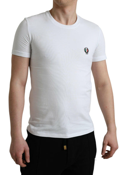 Dolce & Gabbana White Logo Crest Crew Neck Underwear T-shirt - Ellie Belle