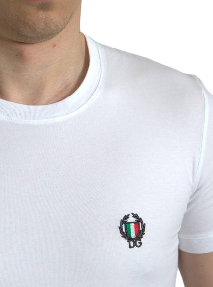 Dolce & Gabbana White Logo Crest Crew Neck Underwear T-shirt - Ellie Belle