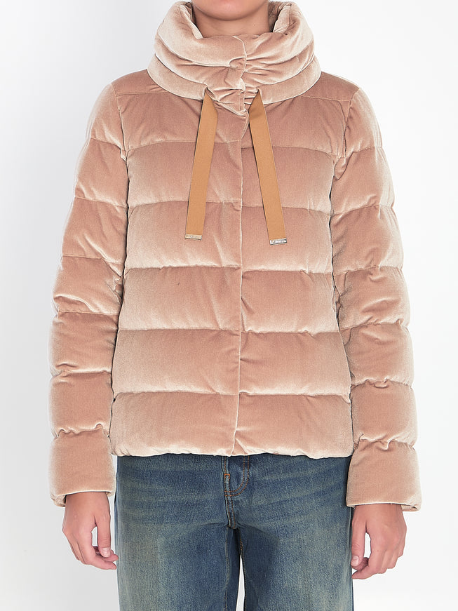 Herno Velvet-effect Jacket Beige