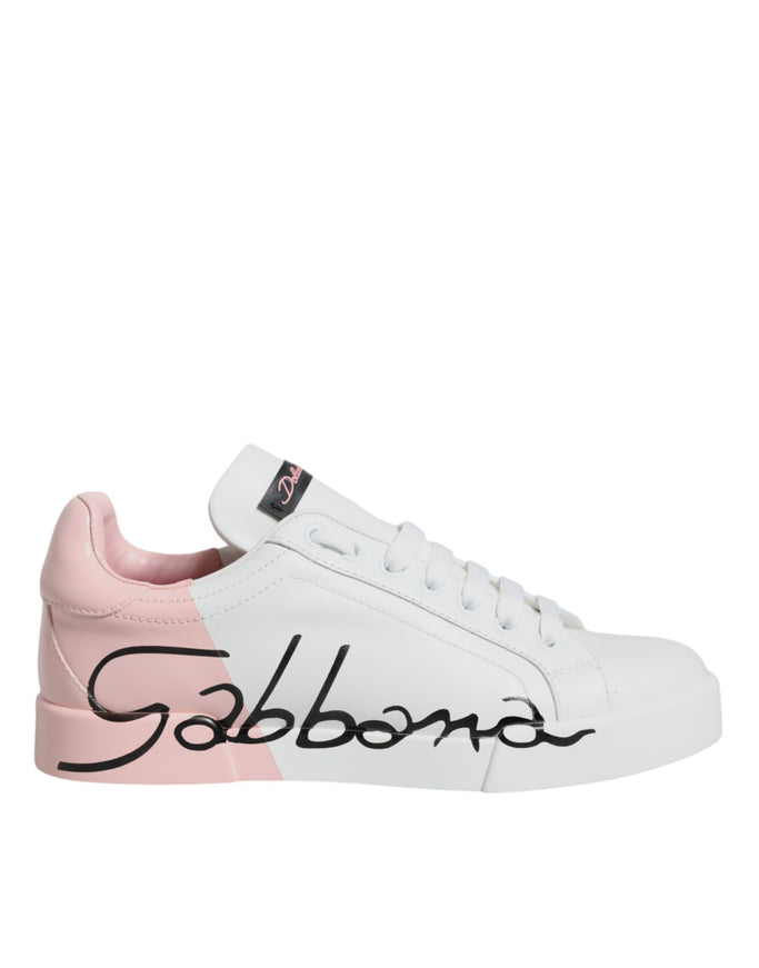 Dolce & Gabbana Portofino Low Top Sneakers In Pink