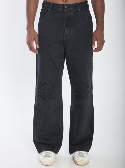 Loewe Baggy Anagram Denim Pants Black