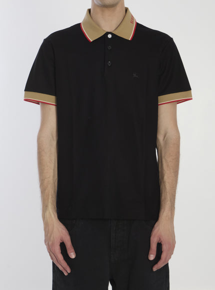 Burberry Piqué Cotton Polo Shirt Black
