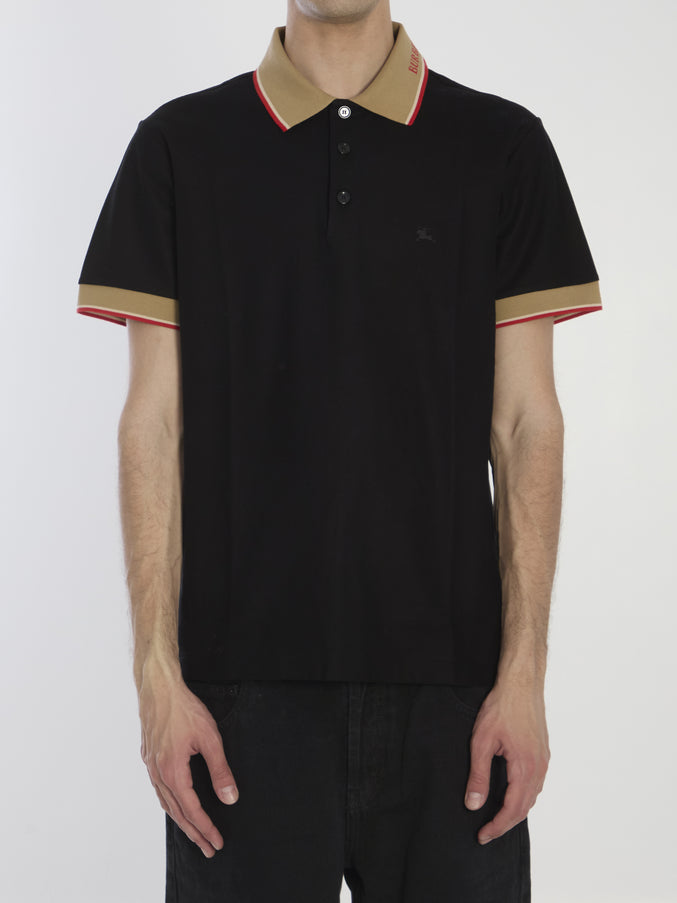 Burberry Piqué Cotton Polo Shirt Black