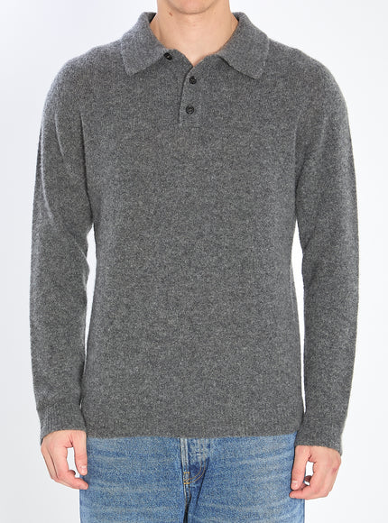 Roberto Collina Cashmere Blend Polo Shirt Grey