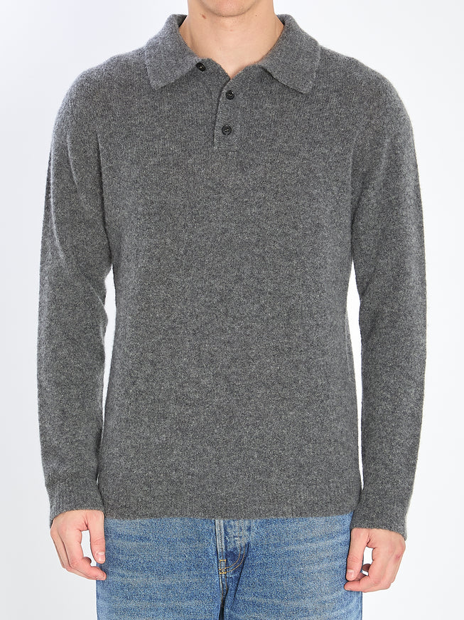 Roberto Collina Cashmere Blend Polo Shirt Grey