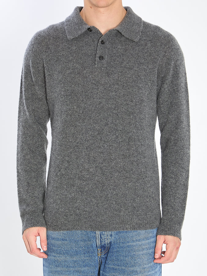 Roberto Collina Cashmere Blend Polo Shirt Grey