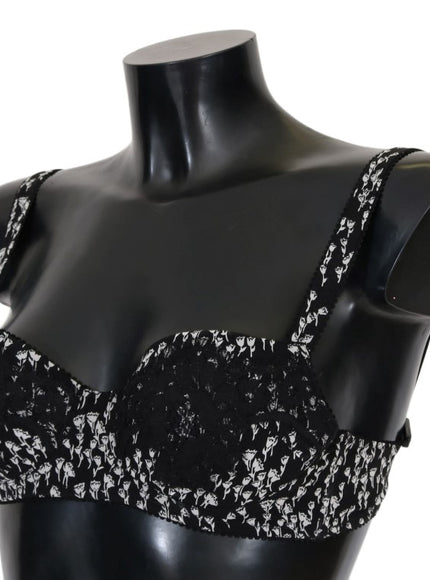 a female mannequin wearing a black and white bra