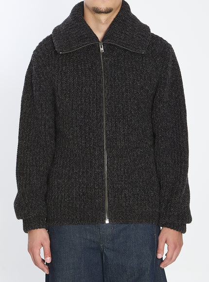Lemaire Zipped Cardigan Yak Alpaca Black