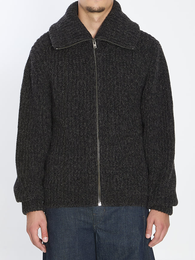 Lemaire Zipped Cardigan Yak Alpaca Black