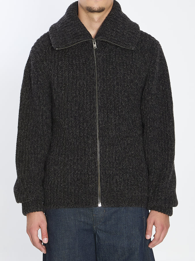 Lemaire Zipped Cardigan Yak Alpaca Black