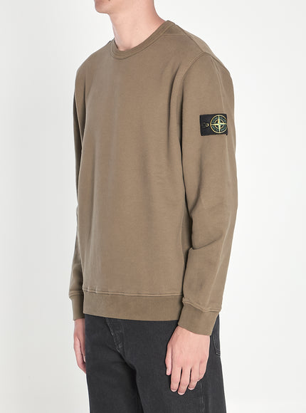 Stone Island Fleece Sweatshirt In Organic Cotton