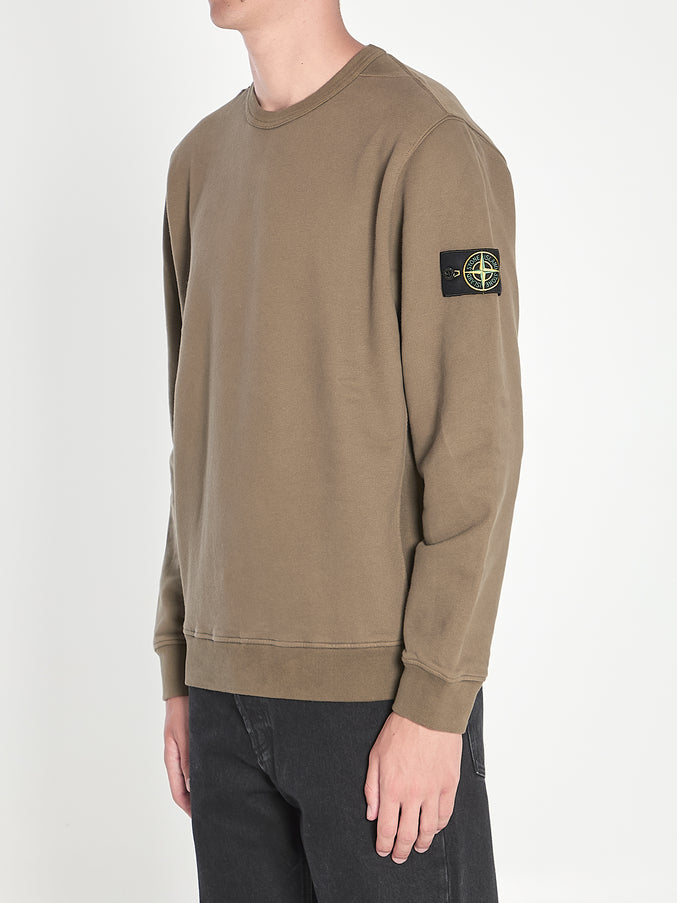 Stone Island Fleece Sweatshirt In Organic Cotton