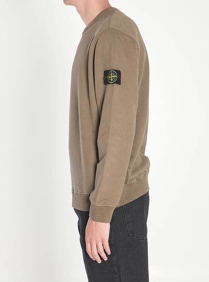 Stone Island Fleece Sweatshirt In Organic Cotton