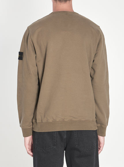 Stone Island Fleece Sweatshirt In Organic Cotton