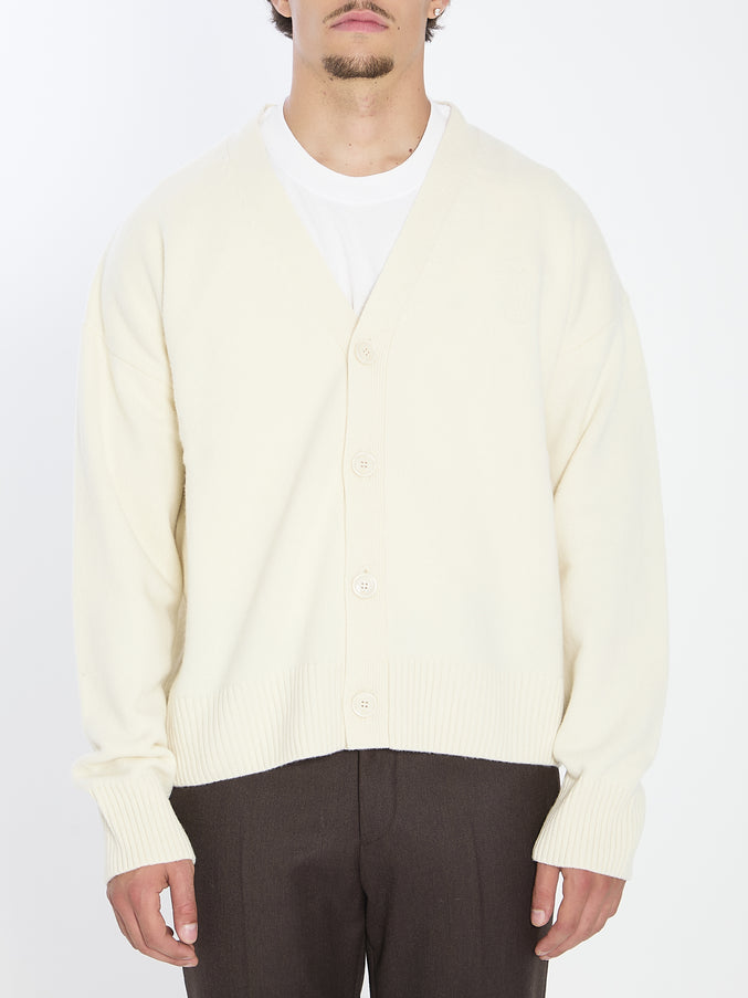 Ami Paris Ami De Coeur Cardigan White