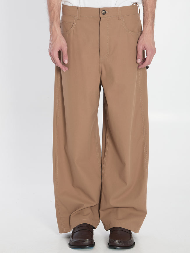 Loewe Cotton Carpenter Trousers Beige