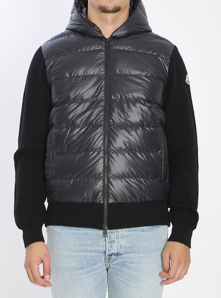 Moncler Shiny Padded Cardigan Black