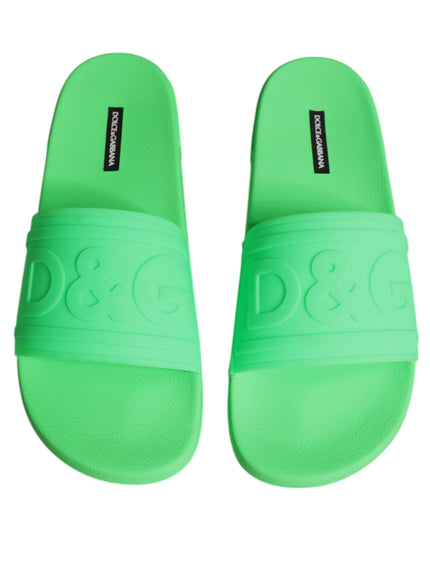 Dolce & Gabbana Beach Slides In Green