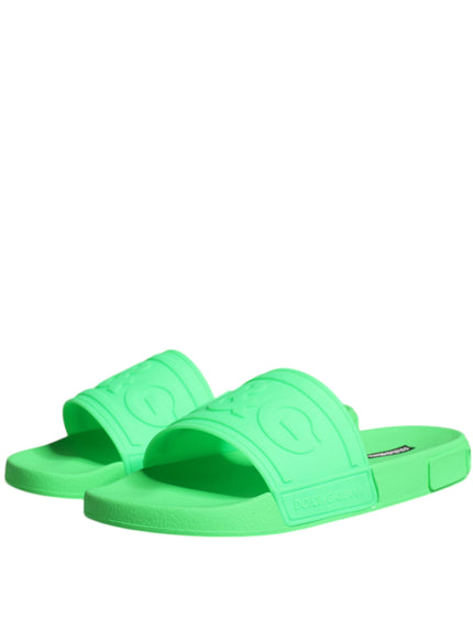 Dolce & Gabbana Beach Slides In Green