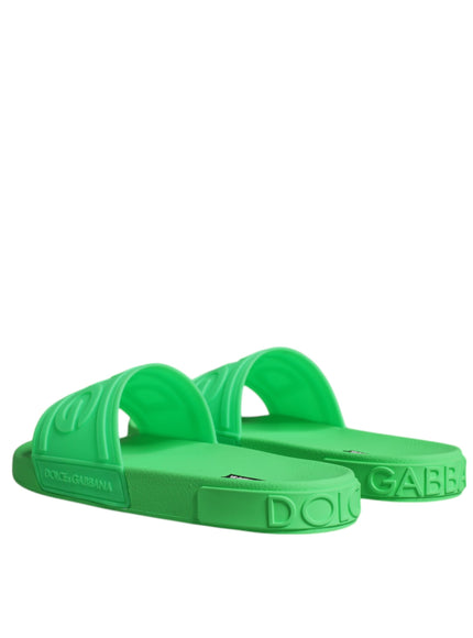 Dolce & Gabbana Beach Slides In Green