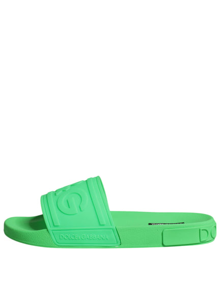 Dolce & Gabbana Beach Slides In Green