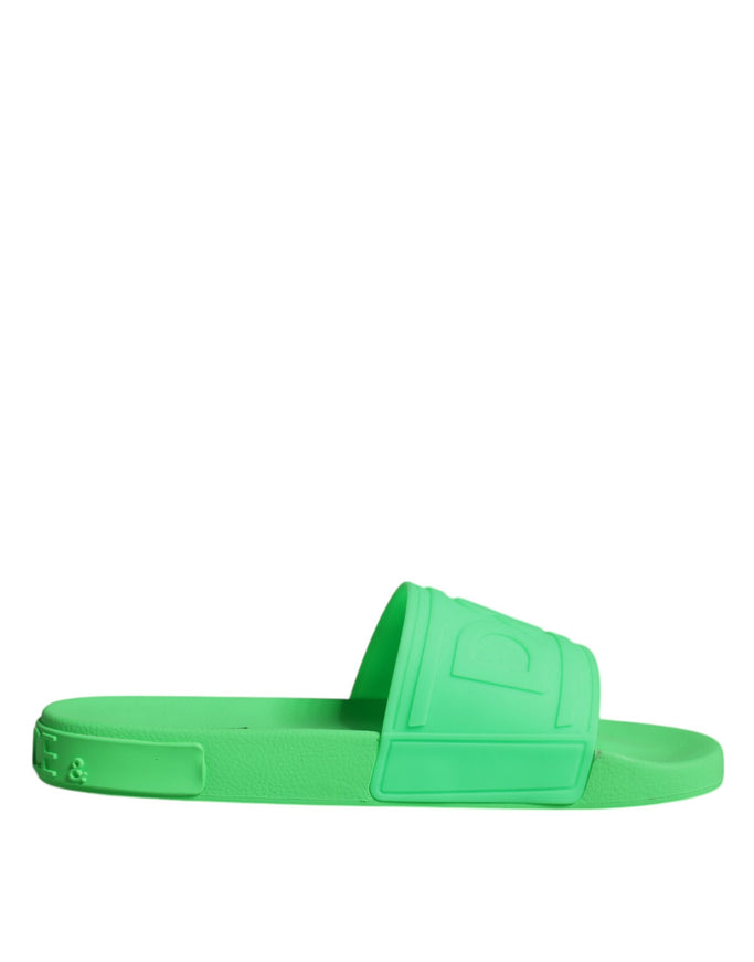 Dolce & Gabbana Beach Slides In Green