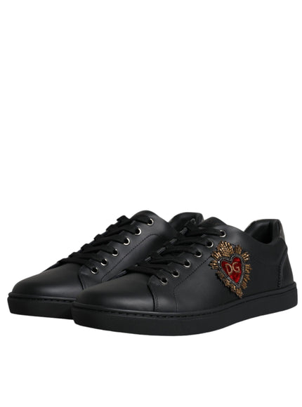 Dolce & Gabbana Black London Sacred Heart Sneakers