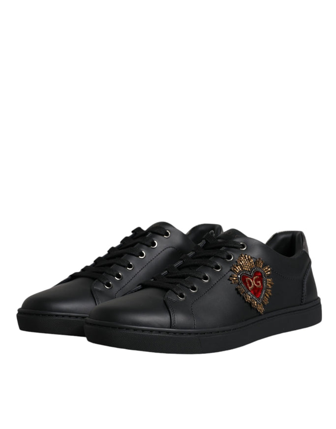 Dolce & Gabbana Black London Sacred Heart Sneakers
