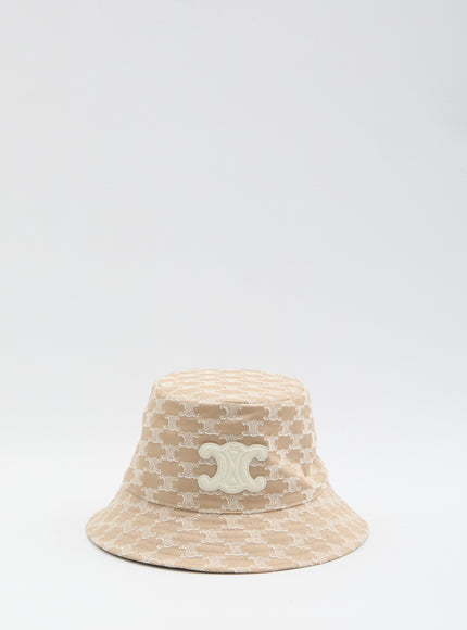 Celine Triomphe Bucket Hat Beige