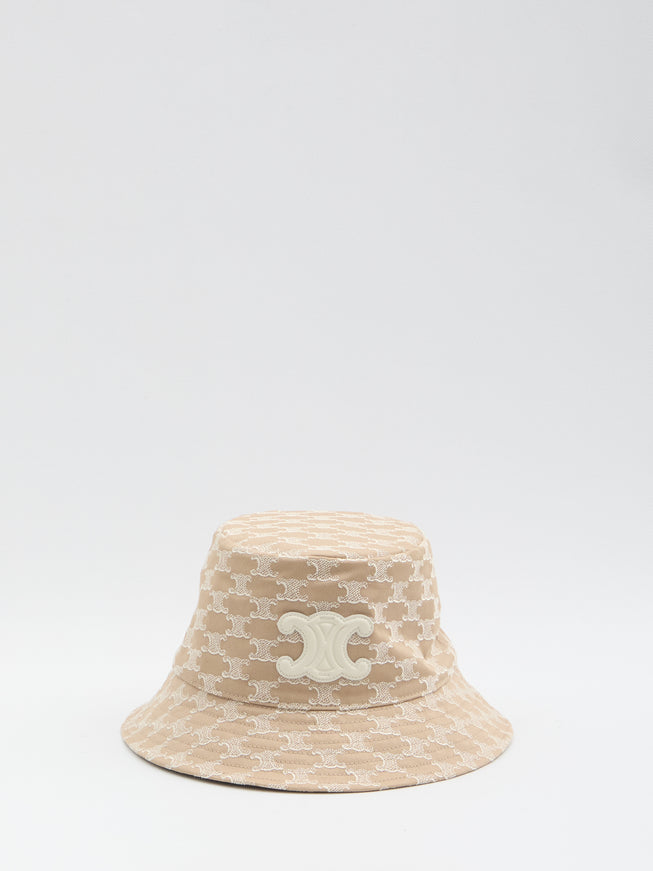 Celine Triomphe Bucket Hat Beige