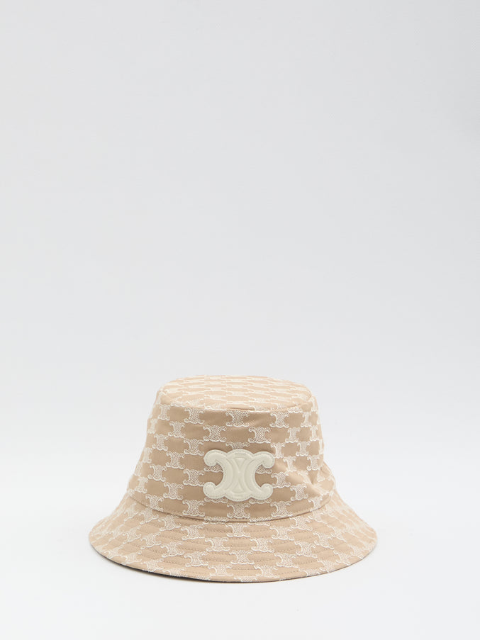 Celine Triomphe Bucket Hat Beige