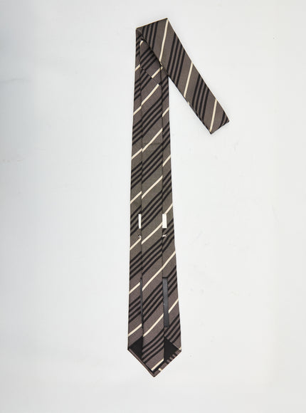 Saint Laurent Striped Tie In Silk