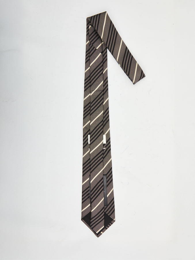 Saint Laurent Striped Tie In Silk